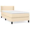 vidaXL Pat box spring cu saltea, crem, 100x200 cm, textil