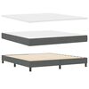 vidaXL Pat boxspring cu saltea Gri &icirc;nchis 180 x 200 cm țesătură