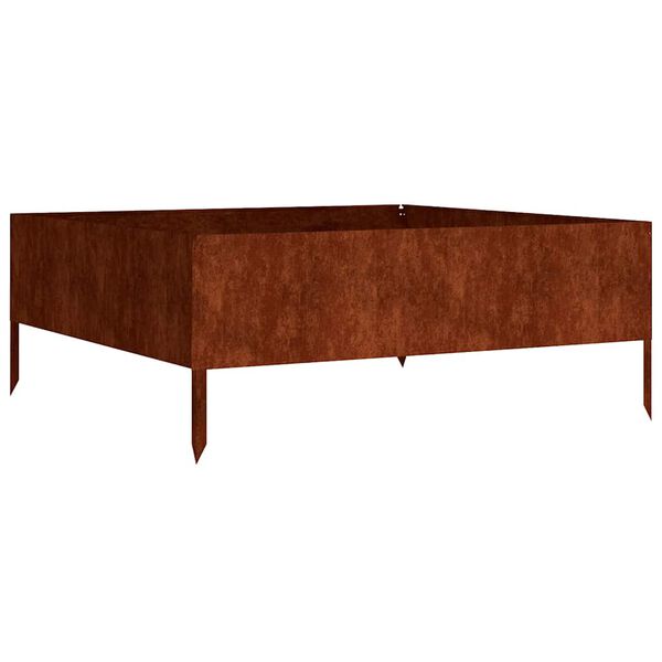 vidaXL Strat &icirc;nălțat de grădină, 100x100x41 cm, oțel corten