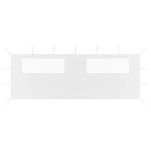 vidaXL Perete lateral foișor cu ferestre, 6x2 m, alb