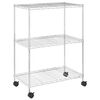 vidaXL Raft depozitare cu roți, 3 niveluri, 60x35x81 cm, crom, 150 kg