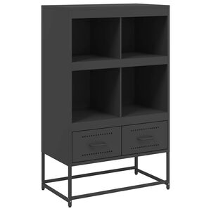 vidaXL Dulap &icirc;nalt, negru, 68x39x111,5 cm, oțel