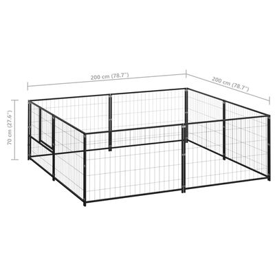 vidaXL Padoc pentru câini, negru, 4 m², oțel