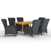 vidaXL Set mobilier de grădină, 7 piese, gri &icirc;nchis
