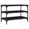 vidaXL Bancă de pantofi, negru, 70x38,5x49 cm, lemn prelucrat