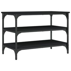 vidaXL Bancă de pantofi, negru, 70x38,5x49 cm, lemn prelucrat