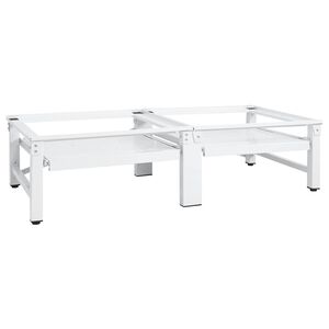 vidaXL Suport mașină de spălat/uscător, cu rafturi retractabile, alb