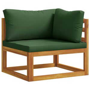 vidaXL Canapea coltar cu perne 100 % poliester Acacia solidă natural