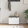 vidaXL Bancă pentru hol cu pernă cu depozitare Alb 60 x 38 x 46 cm
