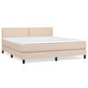 vidaXL Pat box spring cu saltea, cappuccino, 160x200cm piele ecologică