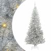 vidaXL Brad de Crăciun cu 300 LED cu suport Argintiu 240 cm PET