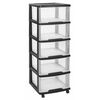Curver Dulap cu sertare Essentials, 100 L, transparent și negru