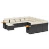 vidaXL Set canapele de grădină cu perne, 11 piese, negru, poliratan