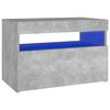 vidaXL Noptieră cu lumini LED, gri beton, 60x35x40 cm