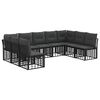 vidaXL Set de canapele de exterior Negru Poliester