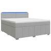 vidaXL Pat boxspring cu saltea Gri deschis 140 x 200 cm Țesătură