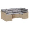 vidaXL Set de canapele pentru grădină cu pernă 6 pcs Bej Rattan poli