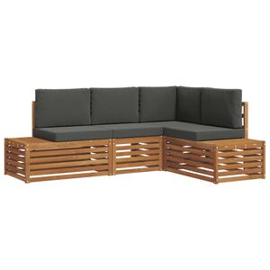 vidaXL Set de canapele de exterior 4 Bucată Natural și Antracit