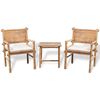 vidaXL Set mobilier bistro cu perne, 3 piese, bambus