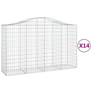 vidaXL Coșuri gabion arcuite 14 buc, 200x50x120/140 cm,fier galvanizat