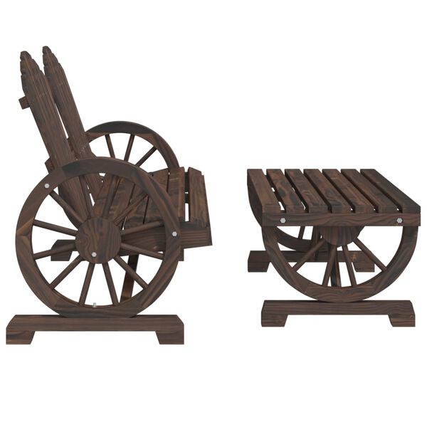 vidaXL Set mobilier de grădină, 2 piese, lemn masiv de brad