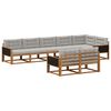 vidaXL Set de canapele de exterior 8 buc. Natural și Gri deschis
