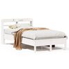 vidaXL Cadru pat fără saltea, alb, 90x190 cm, lemn masiv de pin