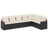 vidaXL Set canapele de grădină cu perne, 7 piese, negru, poliratan