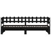 vidaXL Pat de zi extensibil, negru, 2x(90x200) cm, lemn masiv de pin
