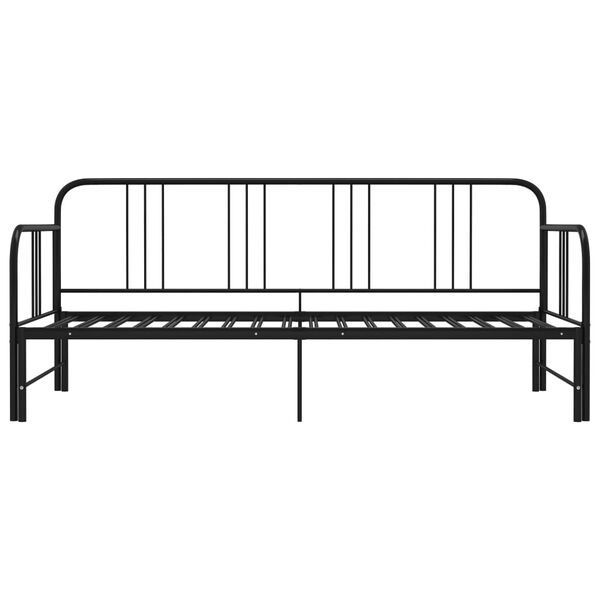 vidaXL Cadru pat canapea extensibilă, negru, 90 x 200 cm, metal