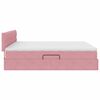 vidaXL Pat cu storage cu saltea cu headboard Roz 160 x 200 cm Catifea