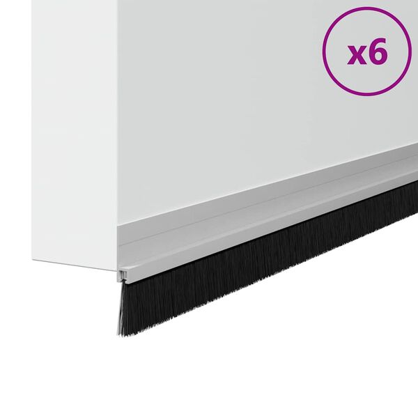 vidaXL Dopuri pentru uși autoadezive 6 pcs Argintiu 100 cm