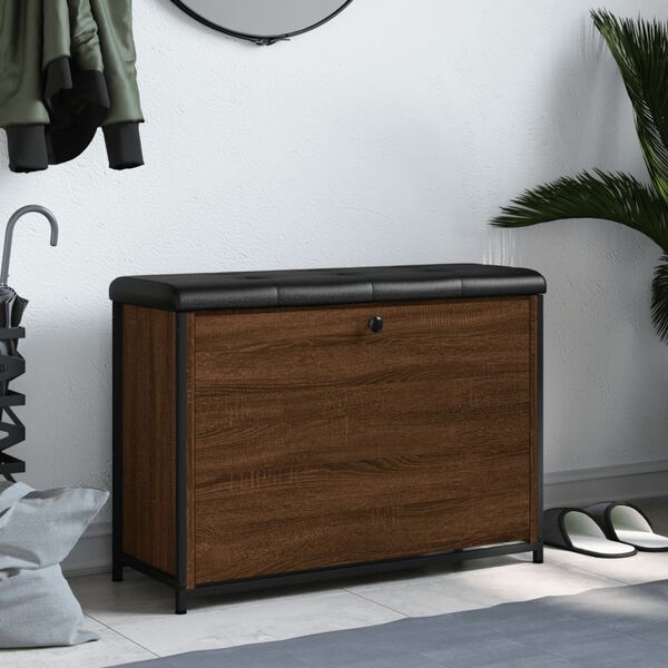 vidaXL Bancă pantofi cu sertar rabatabil, stejar maro, 82x32x56 cm