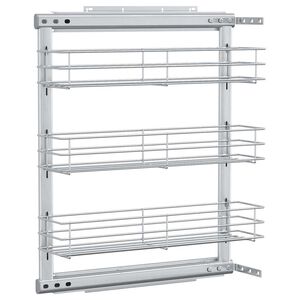 vidaXL Coș s&acirc;rmă bucătărie retractabil 3 raft argintiu 47x15,5x55,5 cm