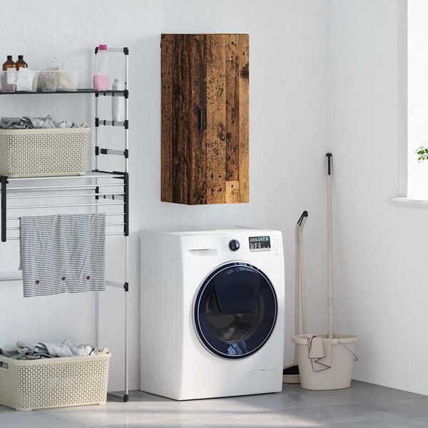 vidaXL Dulap montat pe perete Lemn Vechi 34,5 x 34 x 90 cm