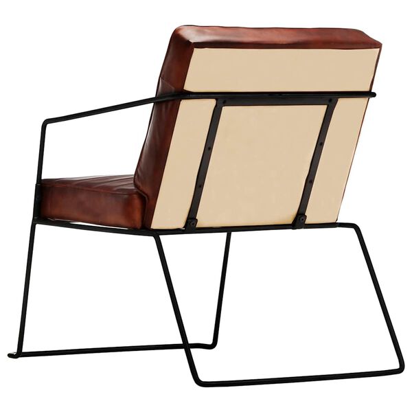 vidaXL Fotoliu, maro &icirc;nchis, piele naturală