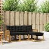 vidaXL Set de canapele de exterior cu pernă 4 pcs Natural și Negru
