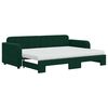 vidaXL Pat de zi cu extensie și saltele verde &icirc;nchis 80x200 cm catifea