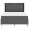 vidaXL Pat cu arcuri cu saltea cu headboard Gri 140 x 200 cm țesătură