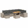 vidaXL Set canapele de grădină, 9 piese, cu perne, gri, poliratan