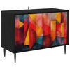 vidaXL Cabinet TV HEESCH 69 x 33 x 50,5 cm Stejar Negru Lemn prelucrat