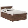 vidaXL Cadru de pat Stejar &icirc;nchis 135 x 190 cm Lemn prelucrat
