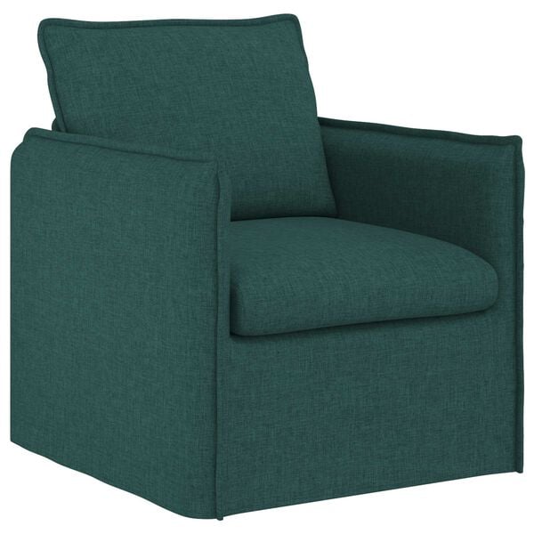 vidaXL Canapea 2 pcs Verde &icirc;nchis 196 x 82 x 85 cm țesătură