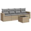 vidaXL Set canapele de grădină cu perne, 5 piese, bej, poliratan