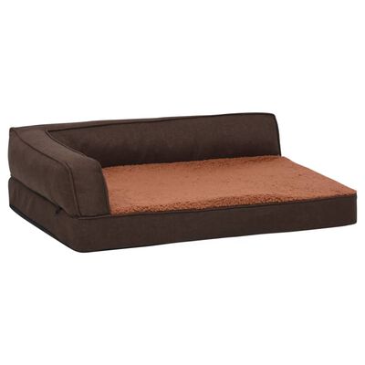 vidaXL Saltea ergonomică pat de câini maro 60x42 cm aspect in/fleece