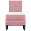 vidaXL Pat cu arcuri cu saltea cu headboard Roz 80 x 200 cm Catifea