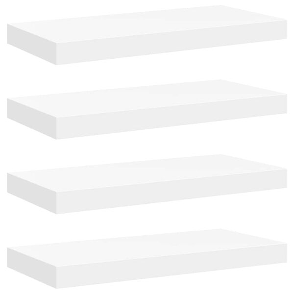 vidaXL Rafturi de perete suspendate, 4 buc., alb, 50x23x3,8 cm, MDF