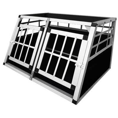 vidaXL Cușcă de transport pentru câini, cu ușă dublă, S, aluminiu