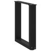 vidaXL Picioare pentru măsuță de cafea &icirc;n formă de U, 2 buc., negru, 38x(42-43) cm, oțel