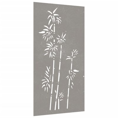 vidaXL Decorație perete de grădină 105x55 cm design bambus oțel Corten